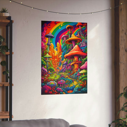 Psychadelic Mushroom Realm Matte Poster