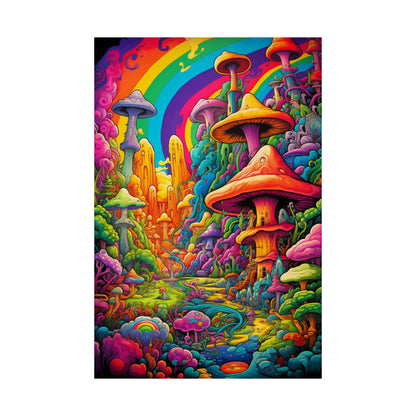 Psychadelic Mushroom Realm Matte Poster