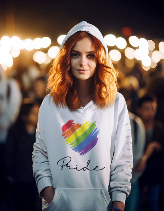 Rainbow Painted Heart Pride Women's Hoodie