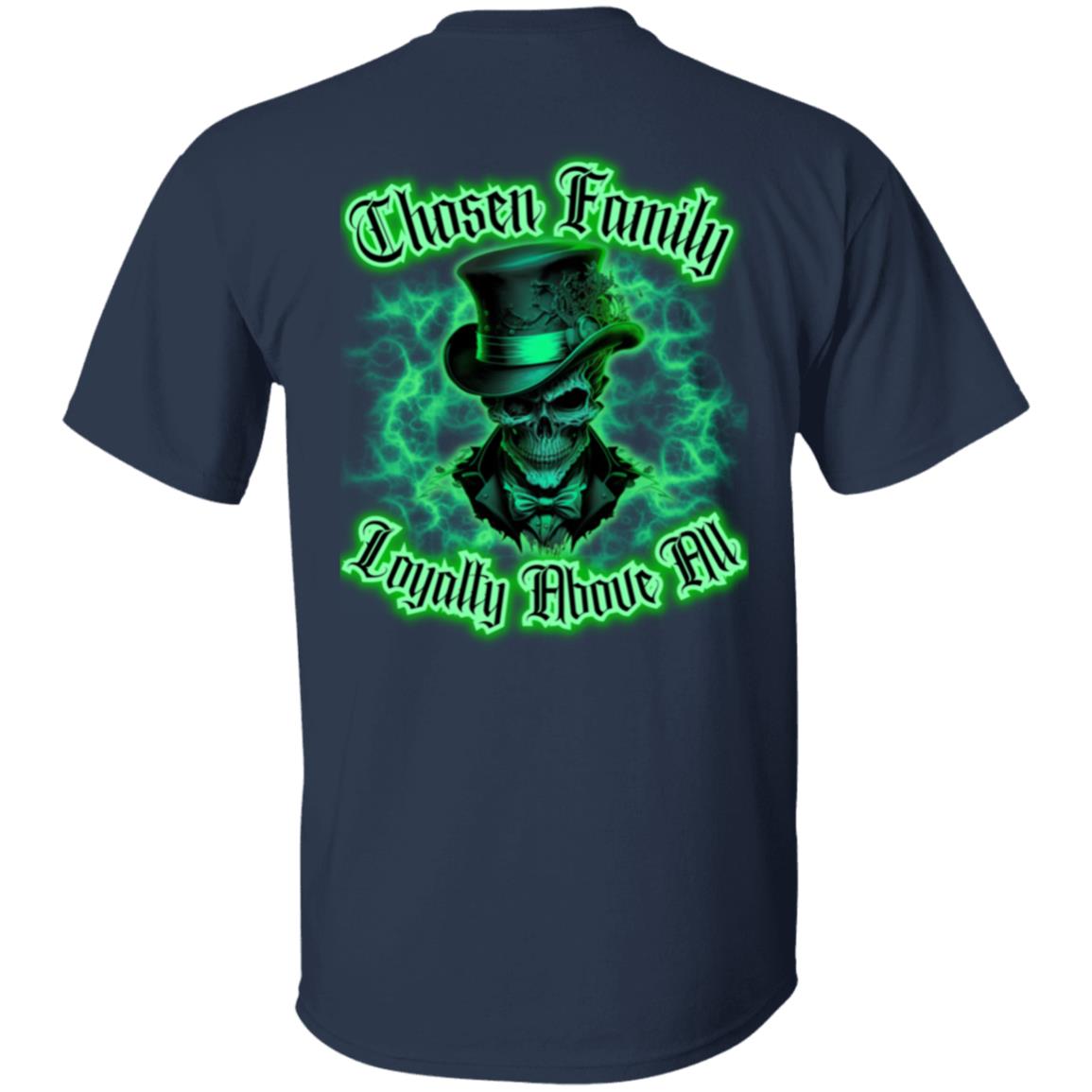 Chosen Family Loyalty Above All Dapper Green Skull Men's T-Shirt