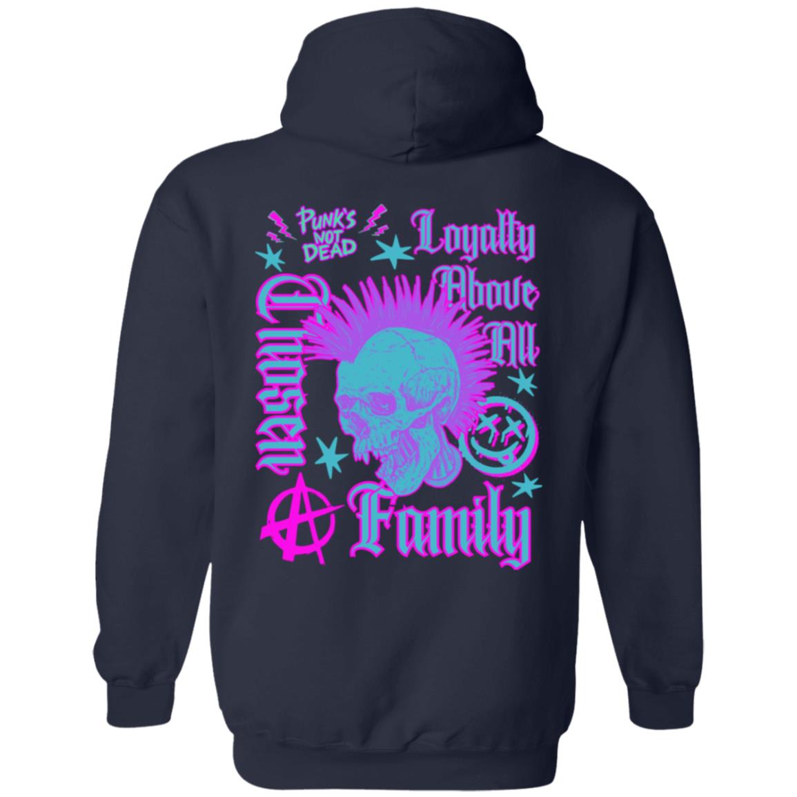 Chosen Family Loyalty Above All (Punk Style) Men's Hoodie (Front/Back Print)