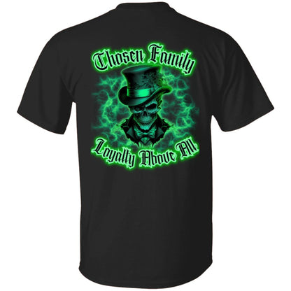 Chosen Family Loyalty Above All Dapper Green Skull Men's T-Shirt