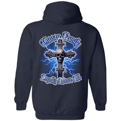 Chosen Family Loyalty Above All Skull & Cross Men's Hoodie (Front/Back Print)