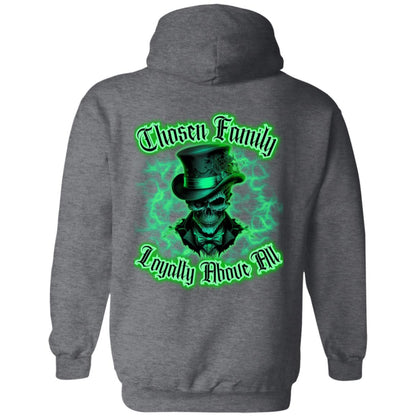 Chosen Family Loyalty Above All Dapper Green Skull Men's Hoodie