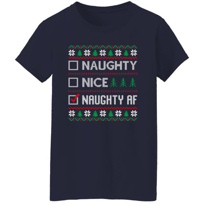 Naughty AF Ugly Christmas Women's T-Shirt