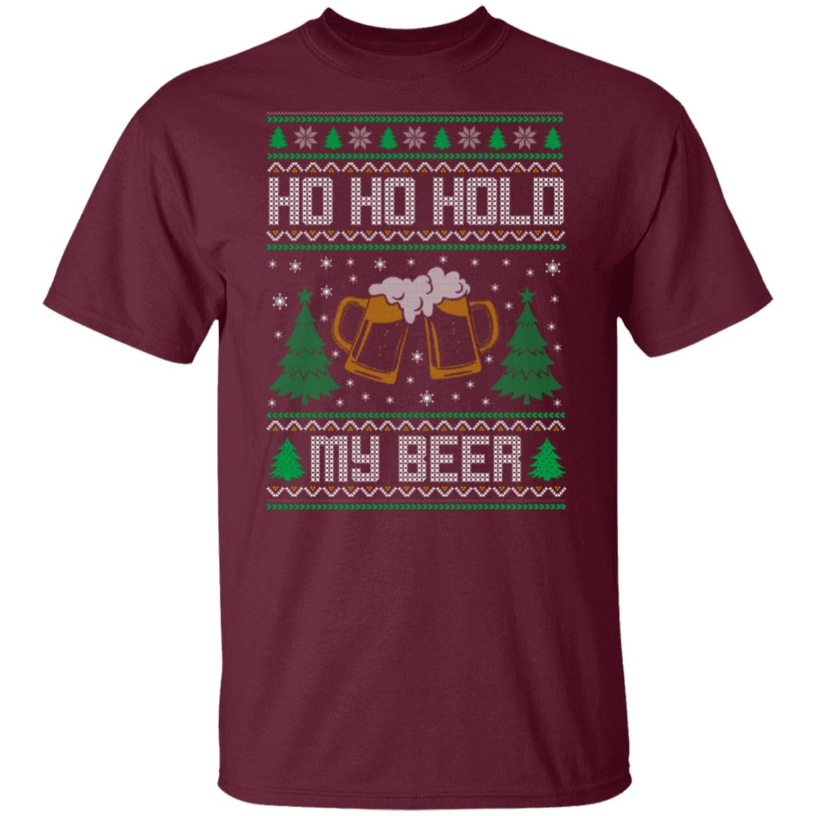 Ho Ho Hold My Beer (Ugly Christmas Style) Men's T-Shirt