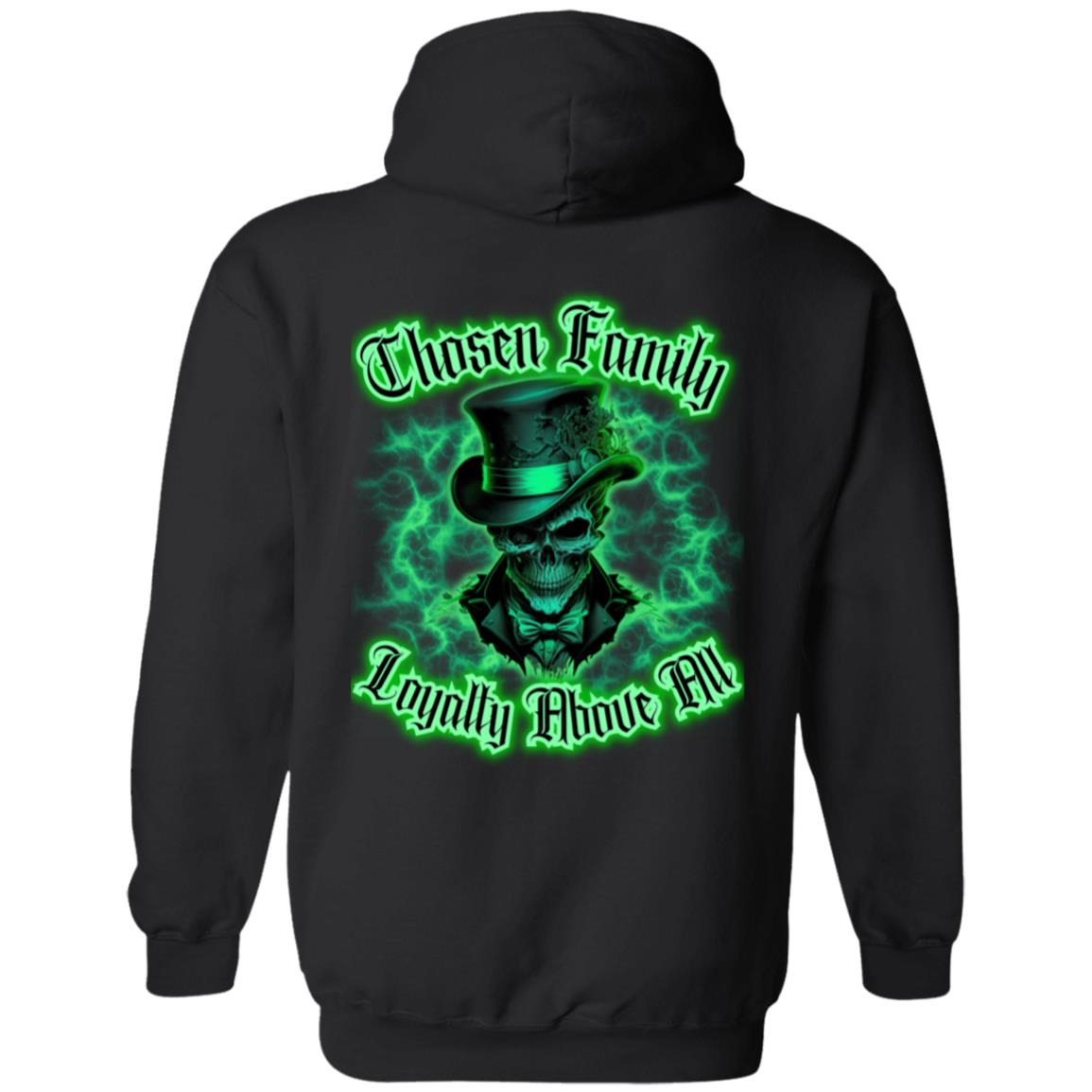 Chosen Family Loyalty Above All Dapper Green Skull Men's Hoodie