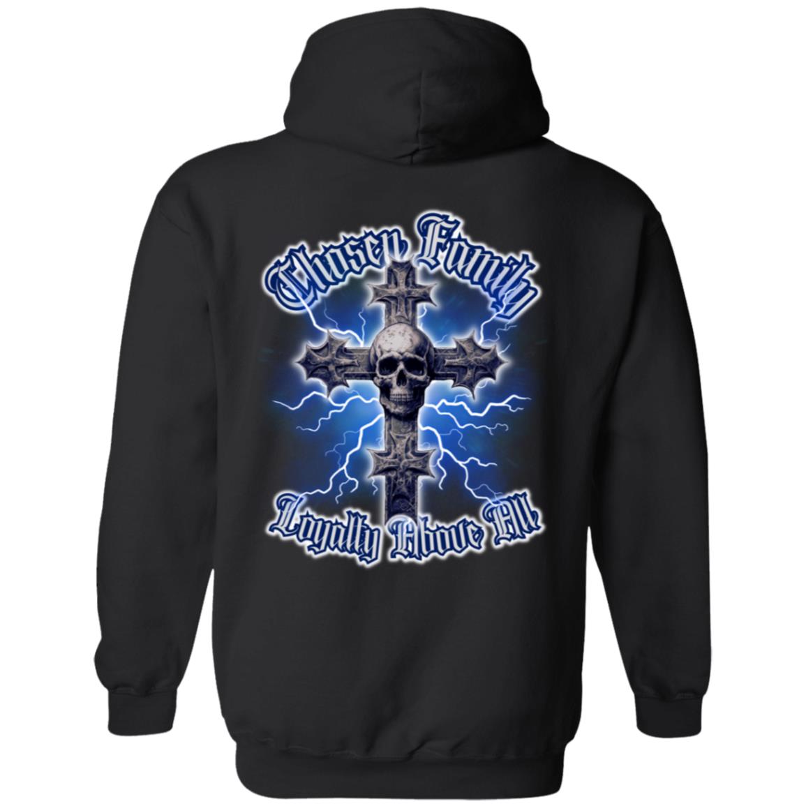 Chosen Family Loyalty Above All Skull & Cross Men's Hoodie (Front/Back Print)