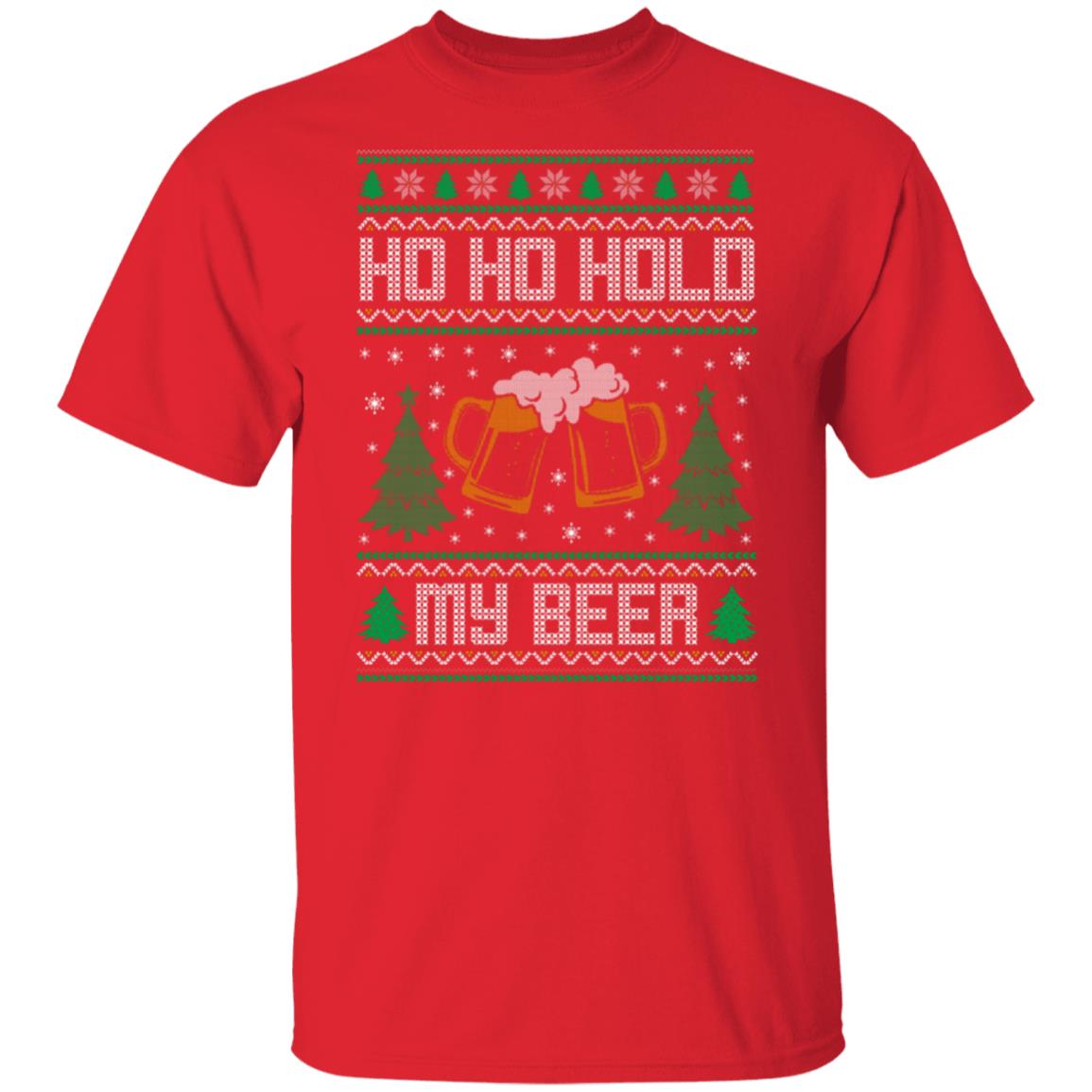 Ho Ho Hold My Beer (Ugly Christmas Style) Men's T-Shirt