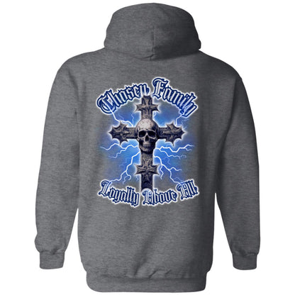 Chosen Family Loyalty Above All Skull & Cross Men's Hoodie (Front/Back Print)