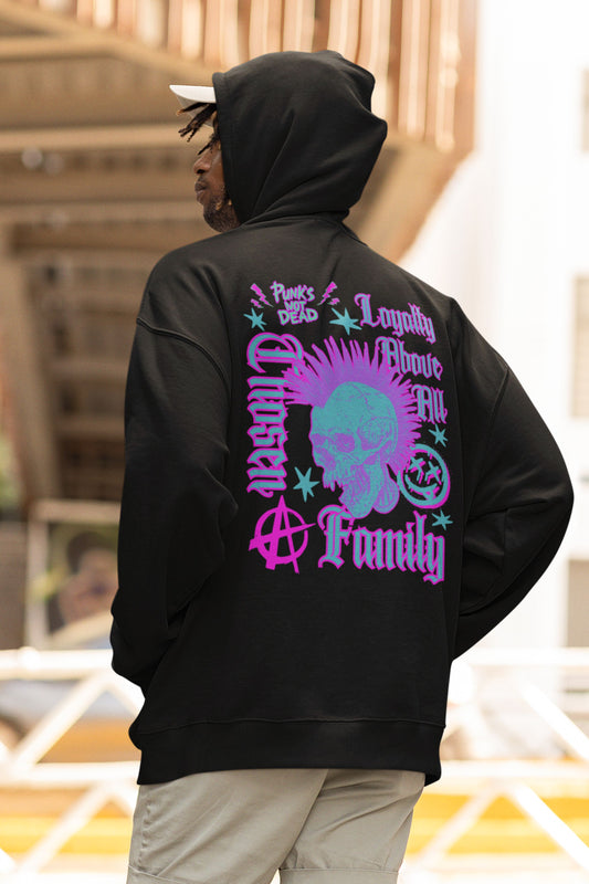 Chosen Family Loyalty Above All (Punk Style) Men's Hoodie (Front/Back Print)