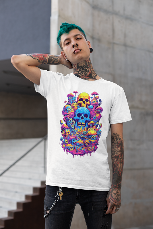 Psychadelic Skull Mountain (AI Art Series #1) Men's T-Shirt