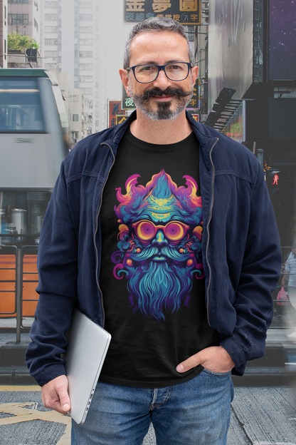 Psychadelic Neon Hipster (AI Art Series #1) Men's T-Shirt